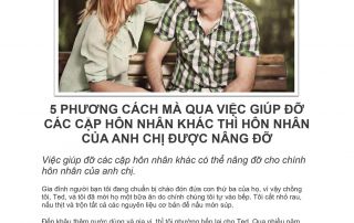 5 PHƯƠNG TRANG MÀ QUA VIỆC GIÚP ĐỠ CÁC MẸ KHÁC THÌ HÔN NHÂN CỦA ANH CHỊ ĐƯỢC NÂNG ĐỠ
