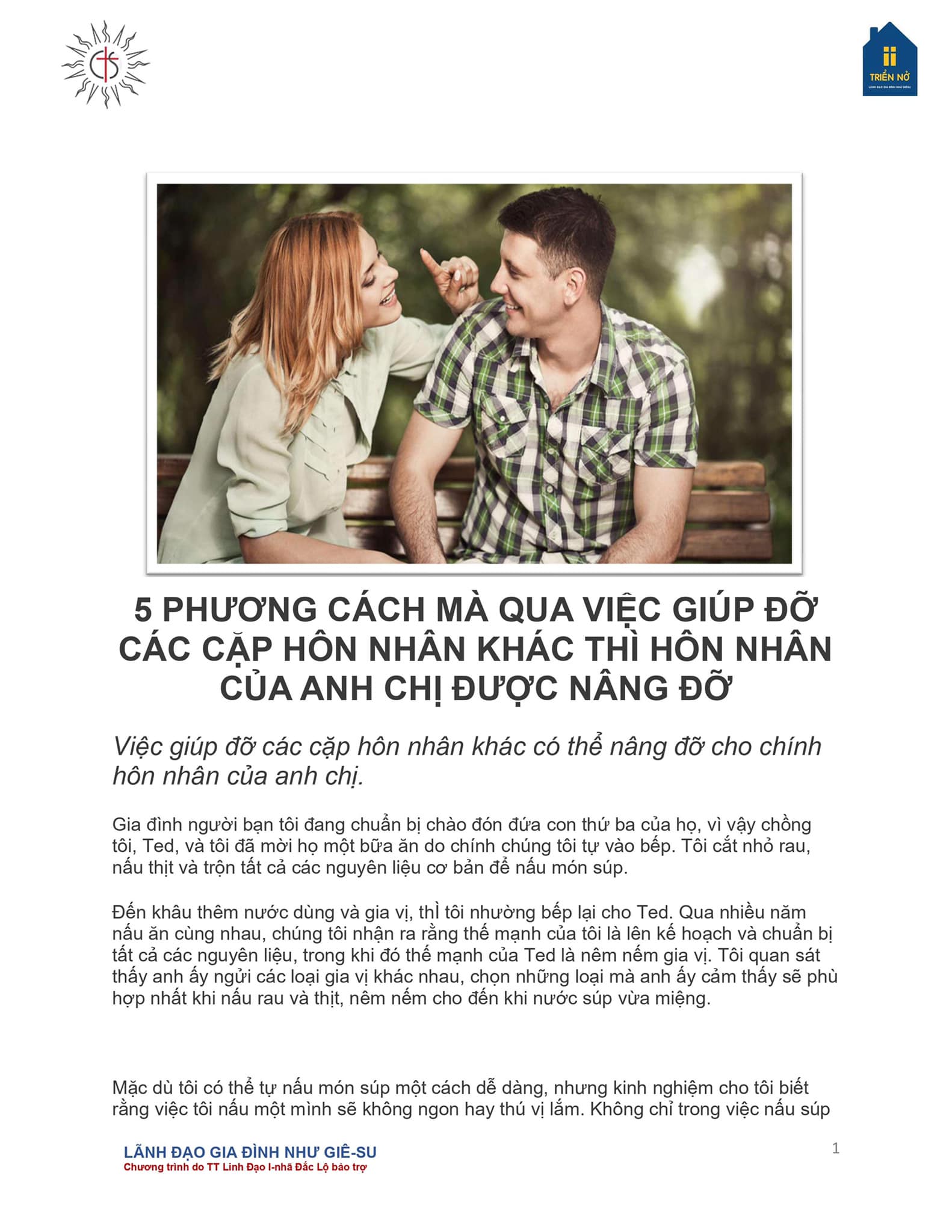 5 PHƯƠNG TRANG MÀ QUA VIỆC GIÚP ĐỠ CÁC MẸ KHÁC THÌ HÔN NHÂN CỦA ANH CHỊ ĐƯỢC NÂNG ĐỠ